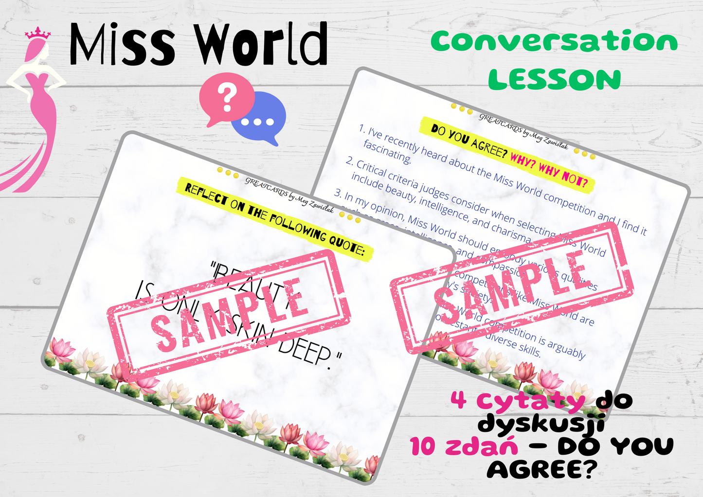 Greatcards - Miss World Conversation Lesson