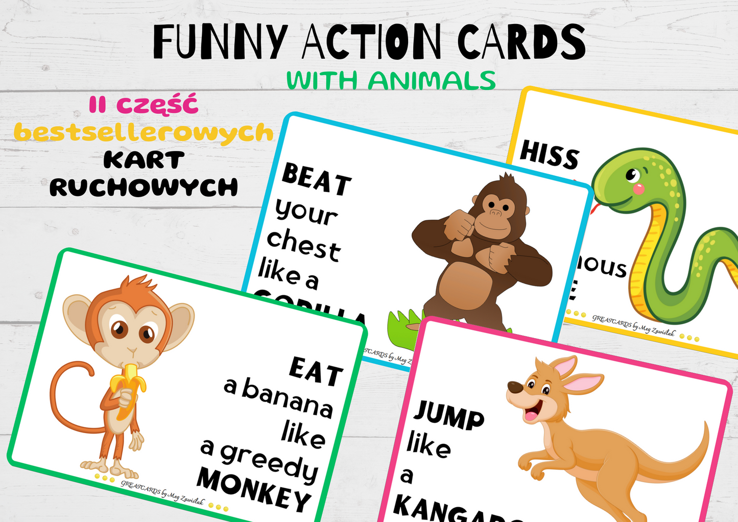 Greatcards Funny Action Cards with Animals p. II
