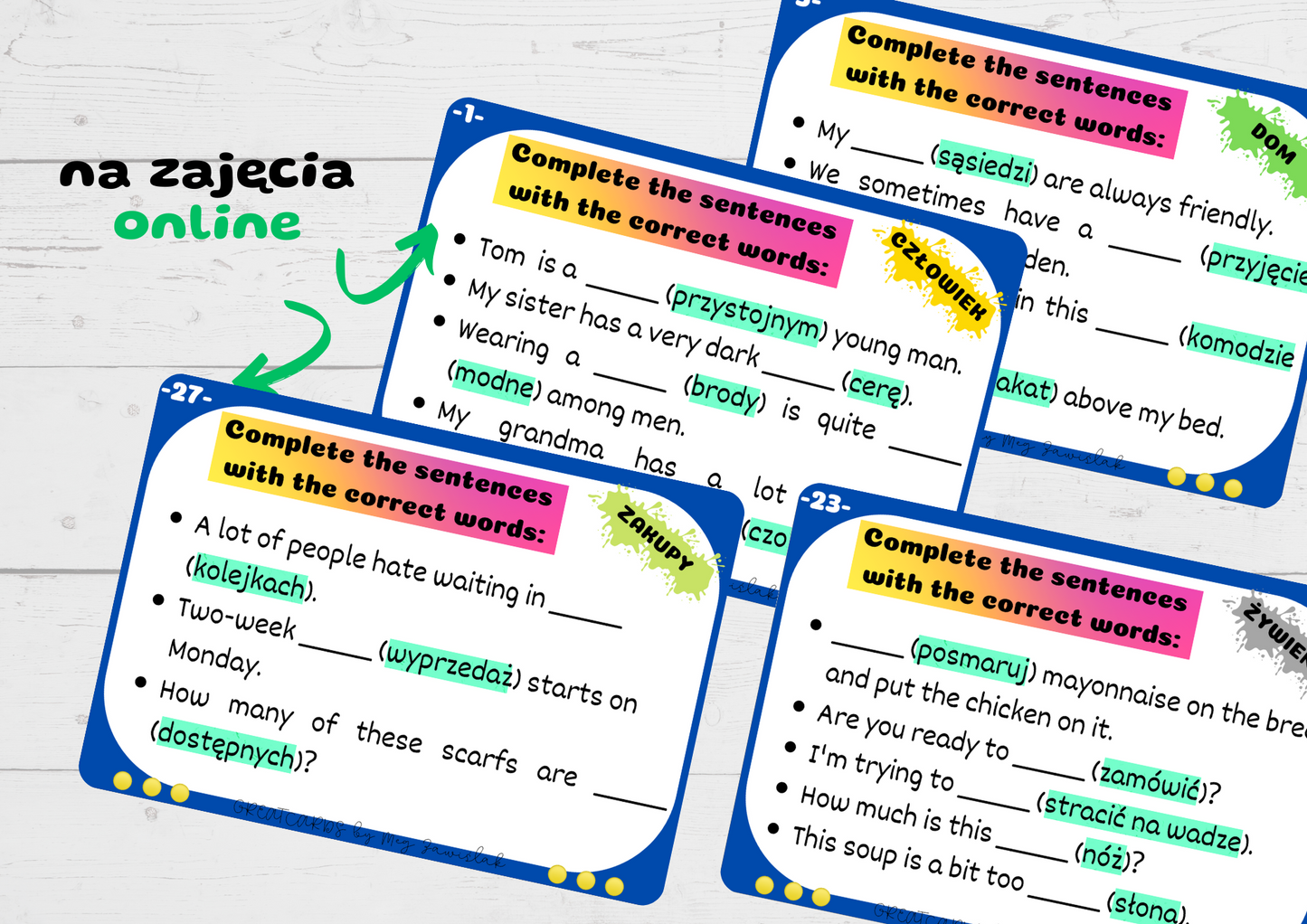 Greatcards - Exam Practice E8 Vocabulary Challenge