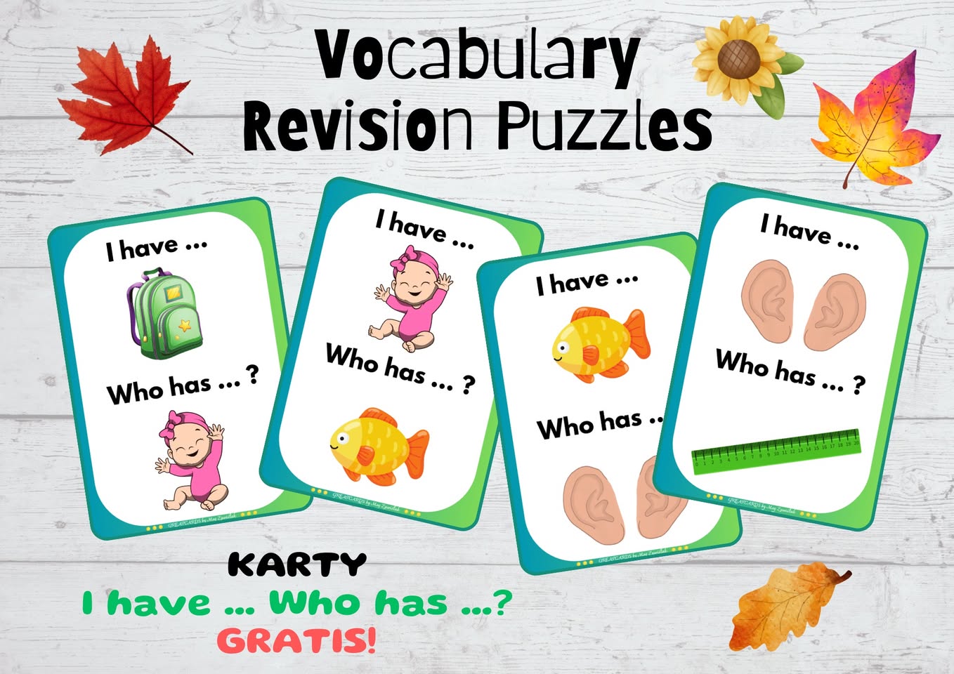 Greatcards - Vocabulary Revision Puzzles + Board Games (kl. II, III)