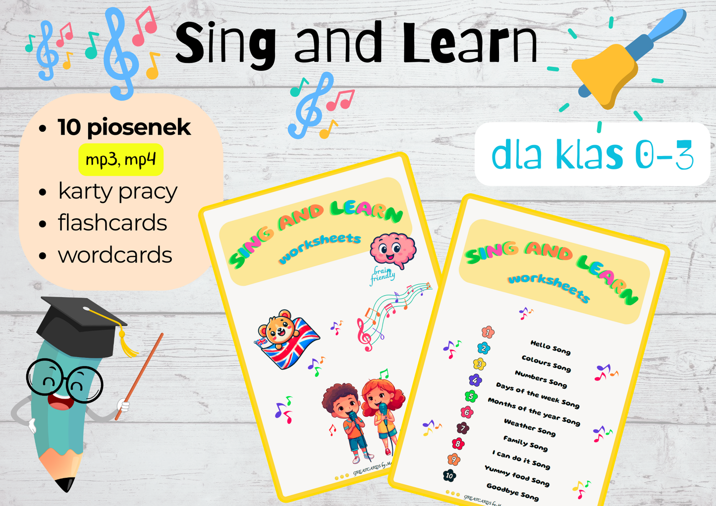 Sing and Learn - piosenki i karty pracy dla klas 0-3