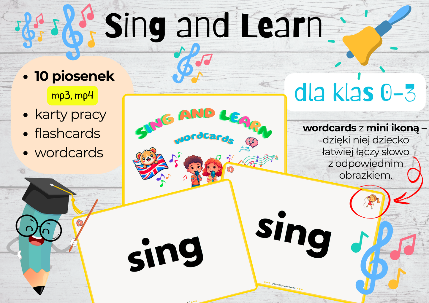 Sing and Learn - piosenki i karty pracy dla klas 0-3