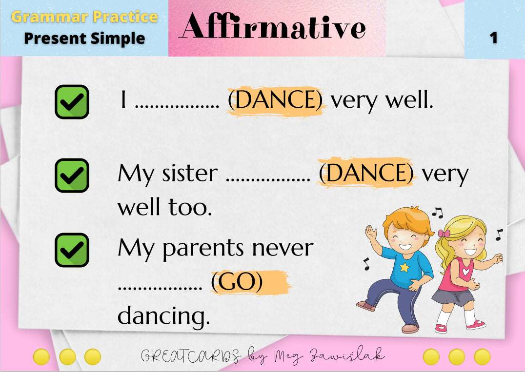 Greatcards - PRESENT SIMPLE - Grammar Practice