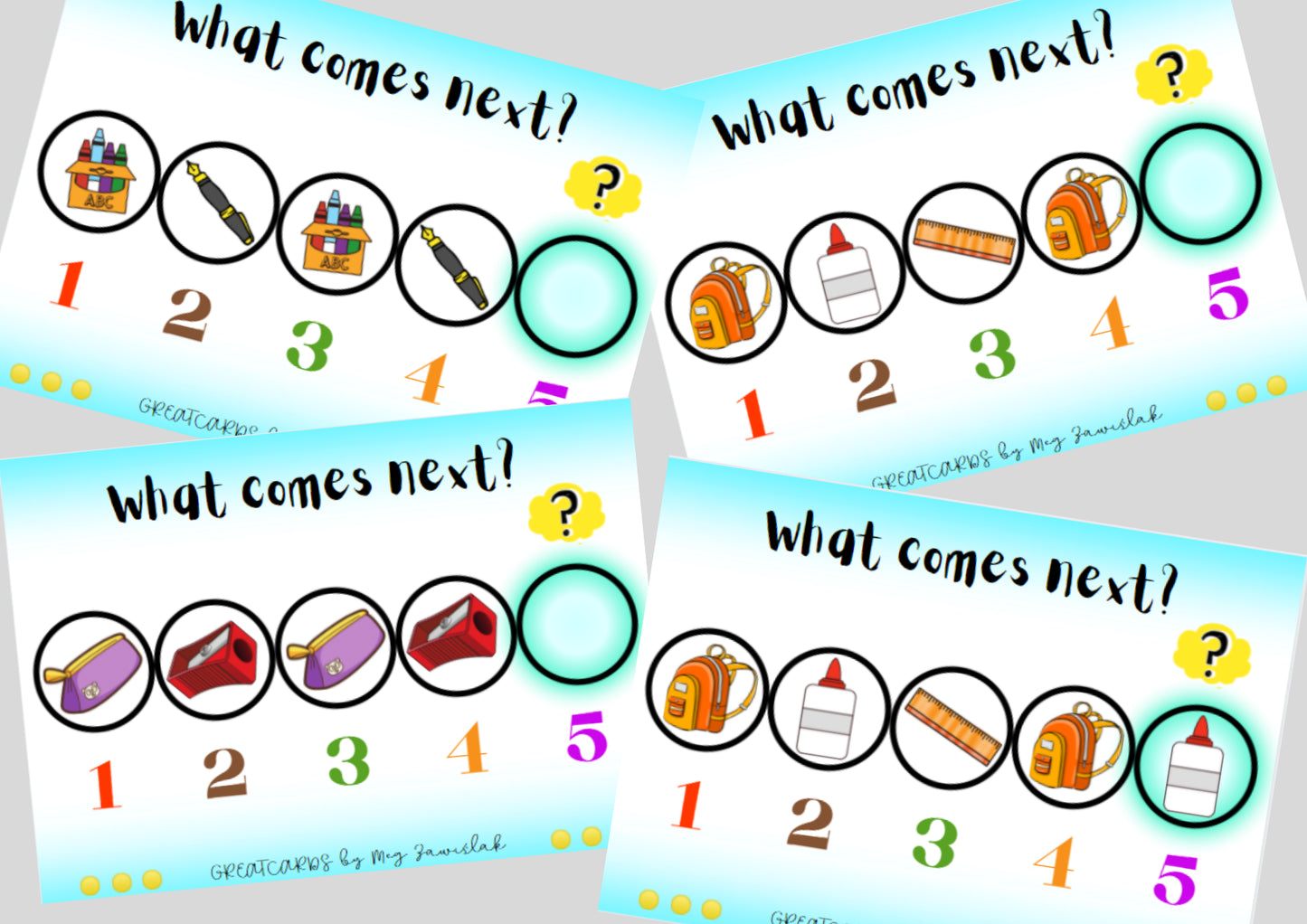 Greatcards - What's hidden? - school things and toys
