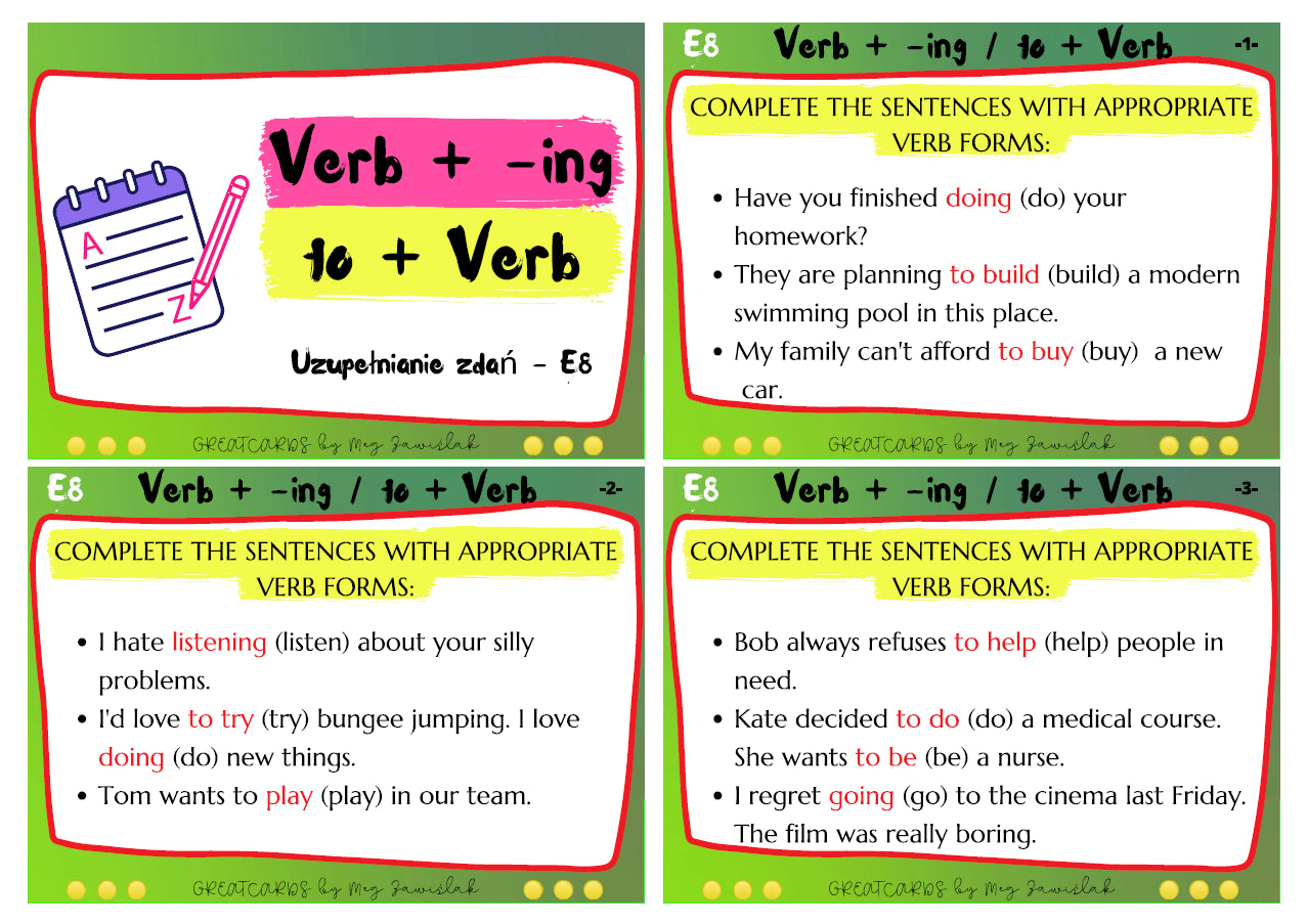 Greatcards_E8_V + -ing to + Verb