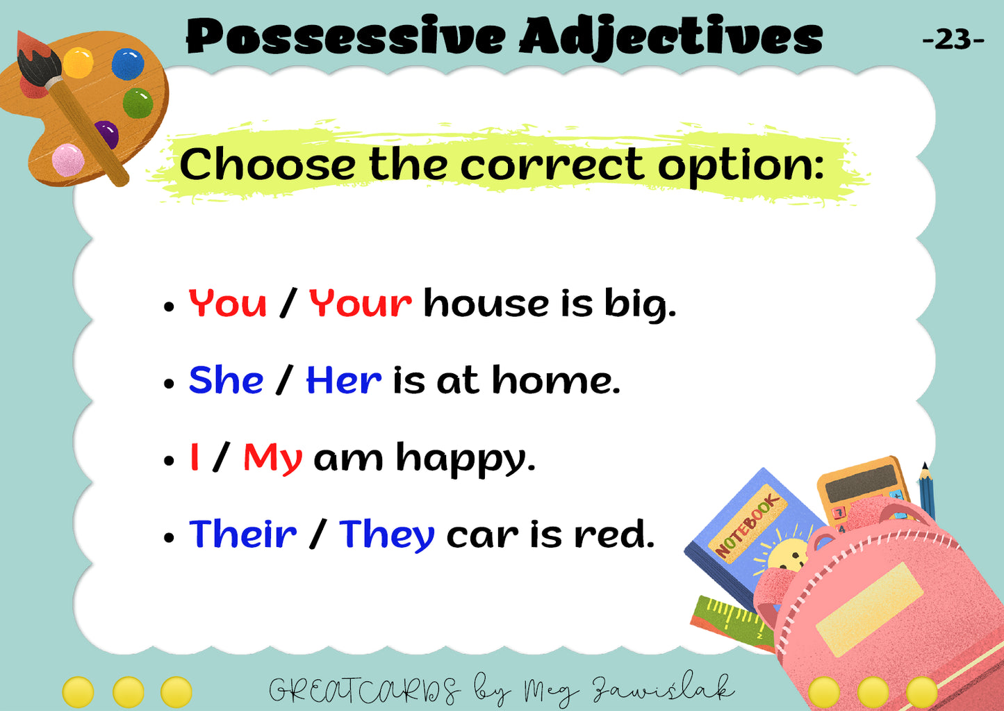 Greatcards - Possessive Adjectives