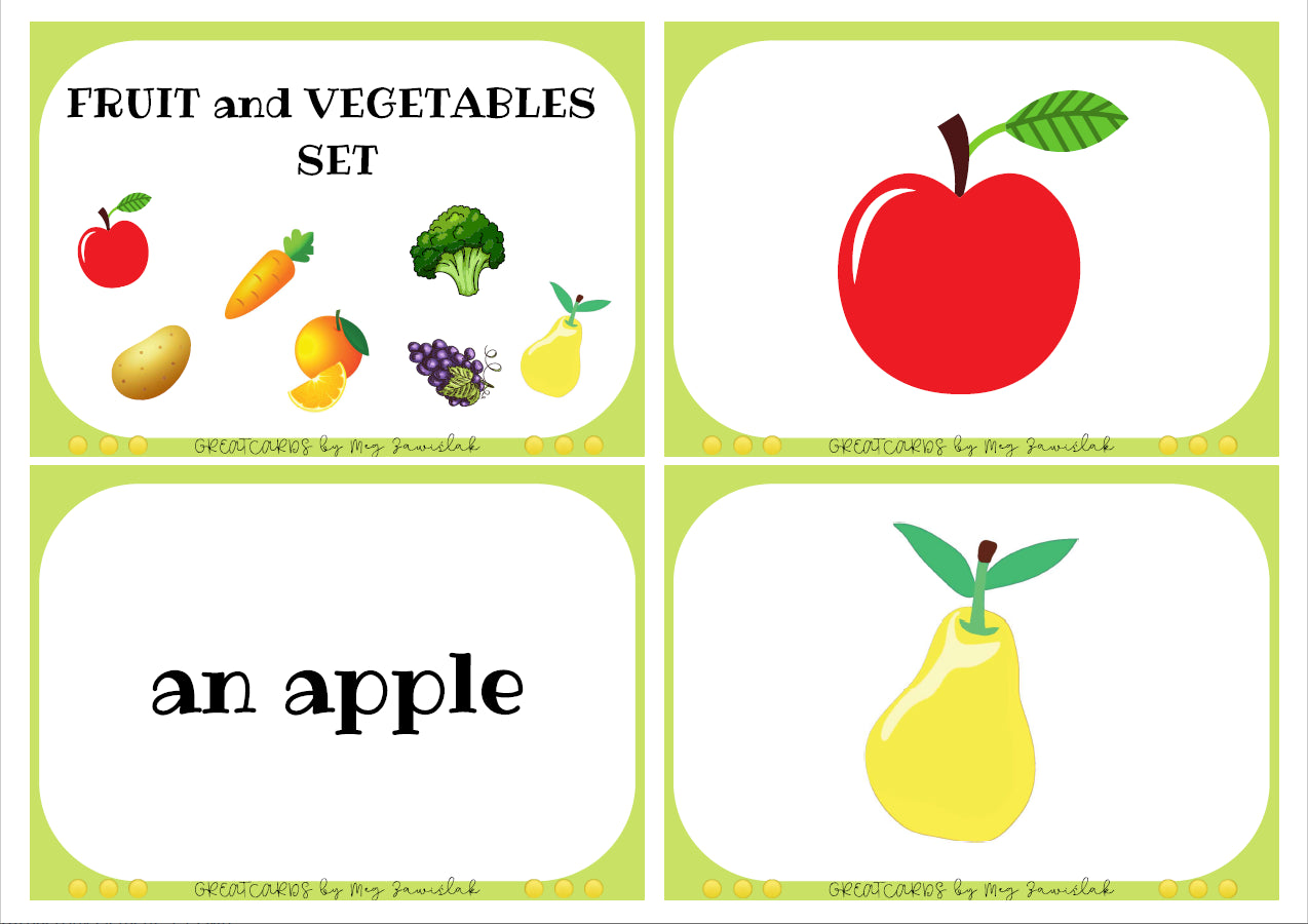 Greatcards - Fruit and Vegetables Set + Activity Book