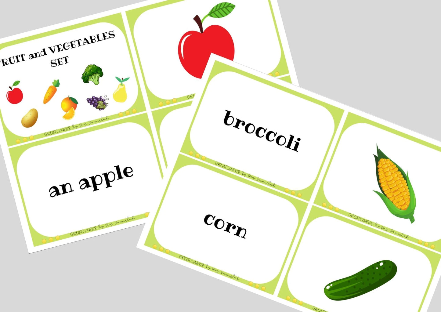 Greatcards - Fruit and Vegetables Set + Activity Book