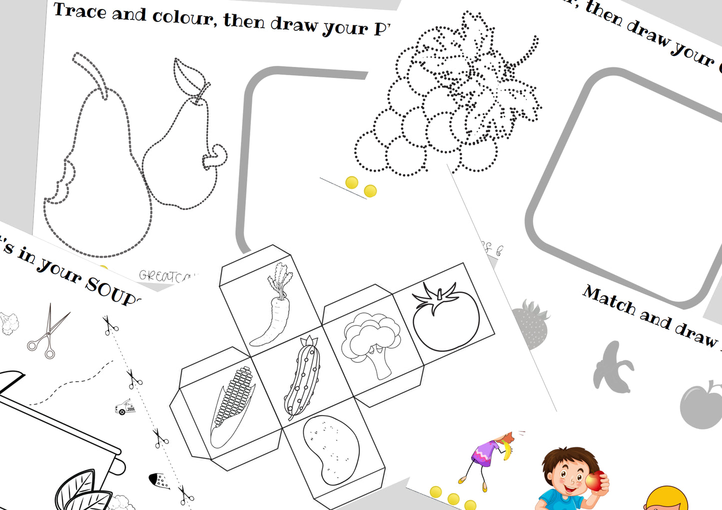 Greatcards - Fruit and Vegetables Set + Activity Book