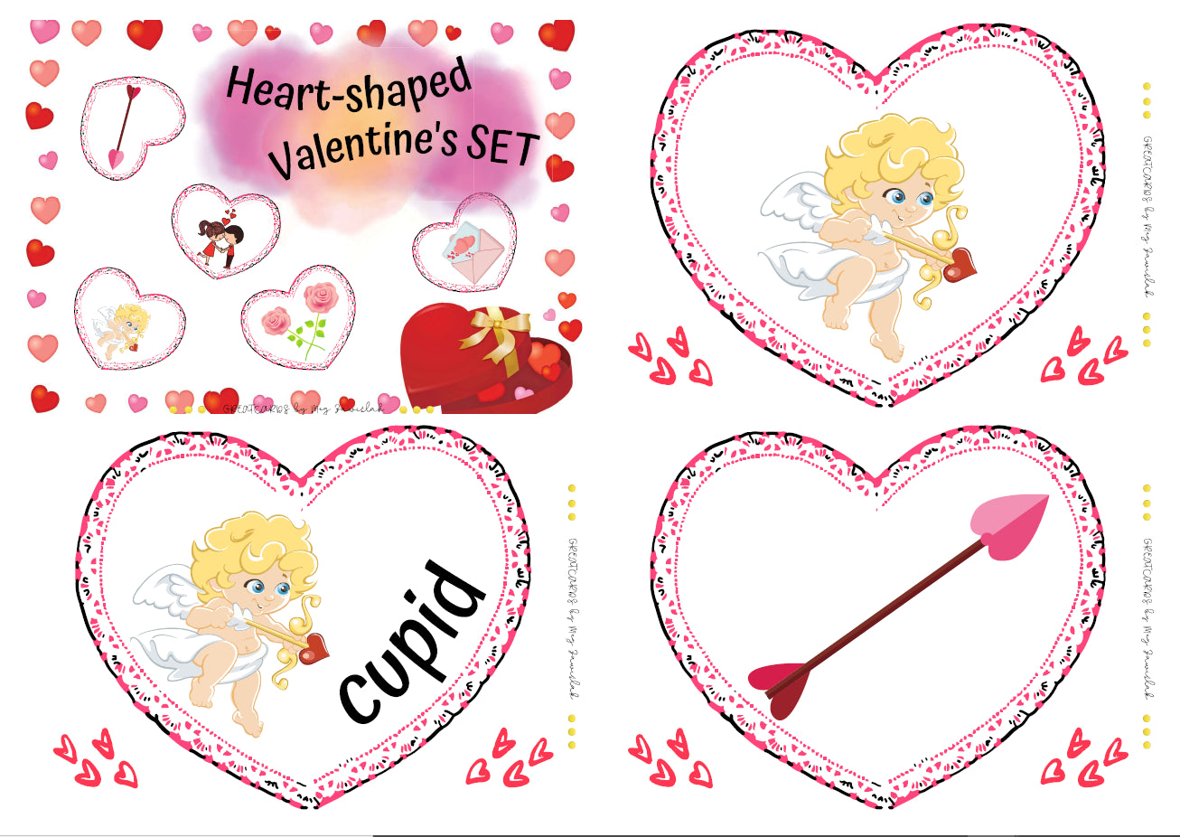 Greatcards - Heart-shaped Valentine's Set