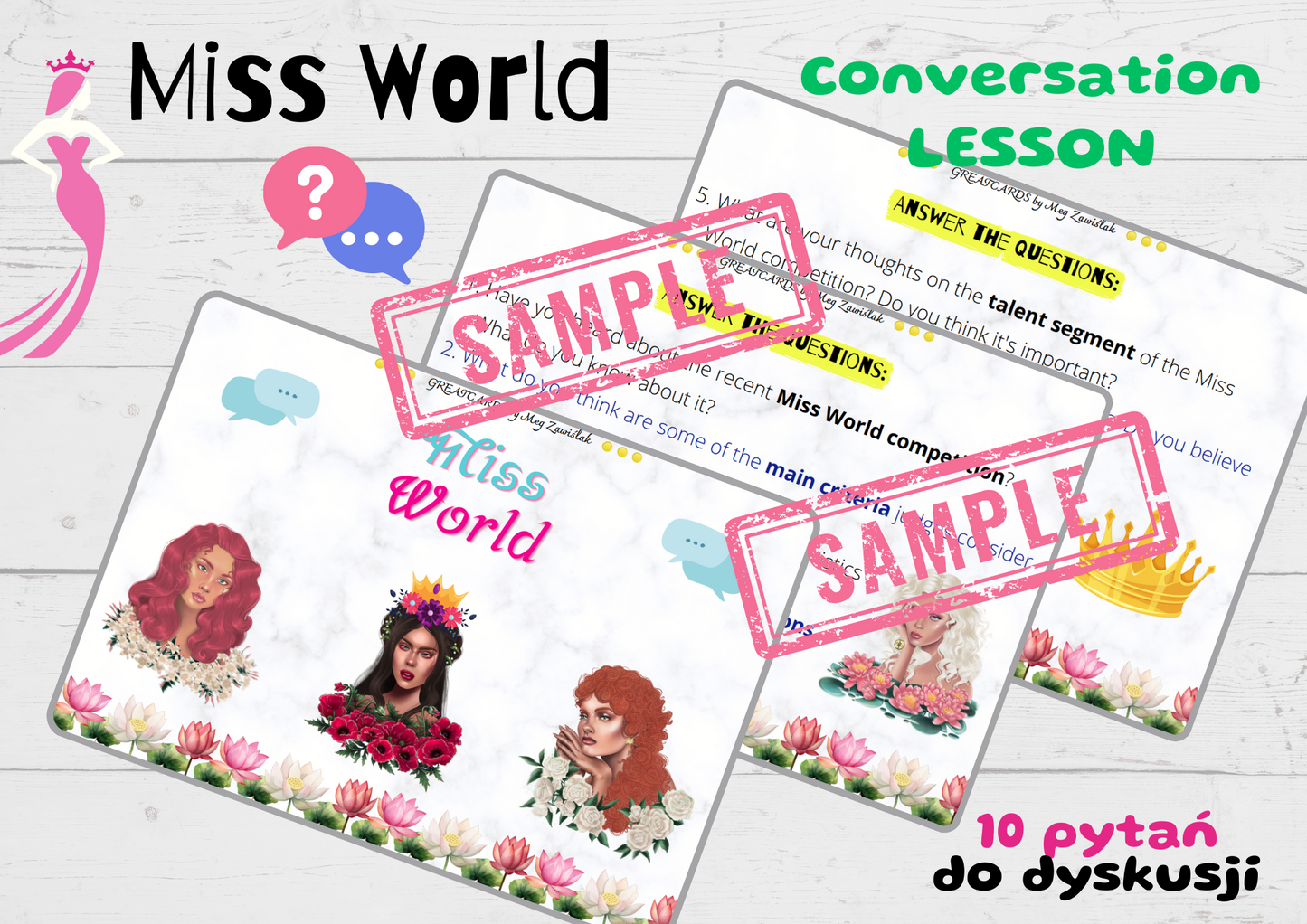Greatcards - Miss World Conversation Lesson