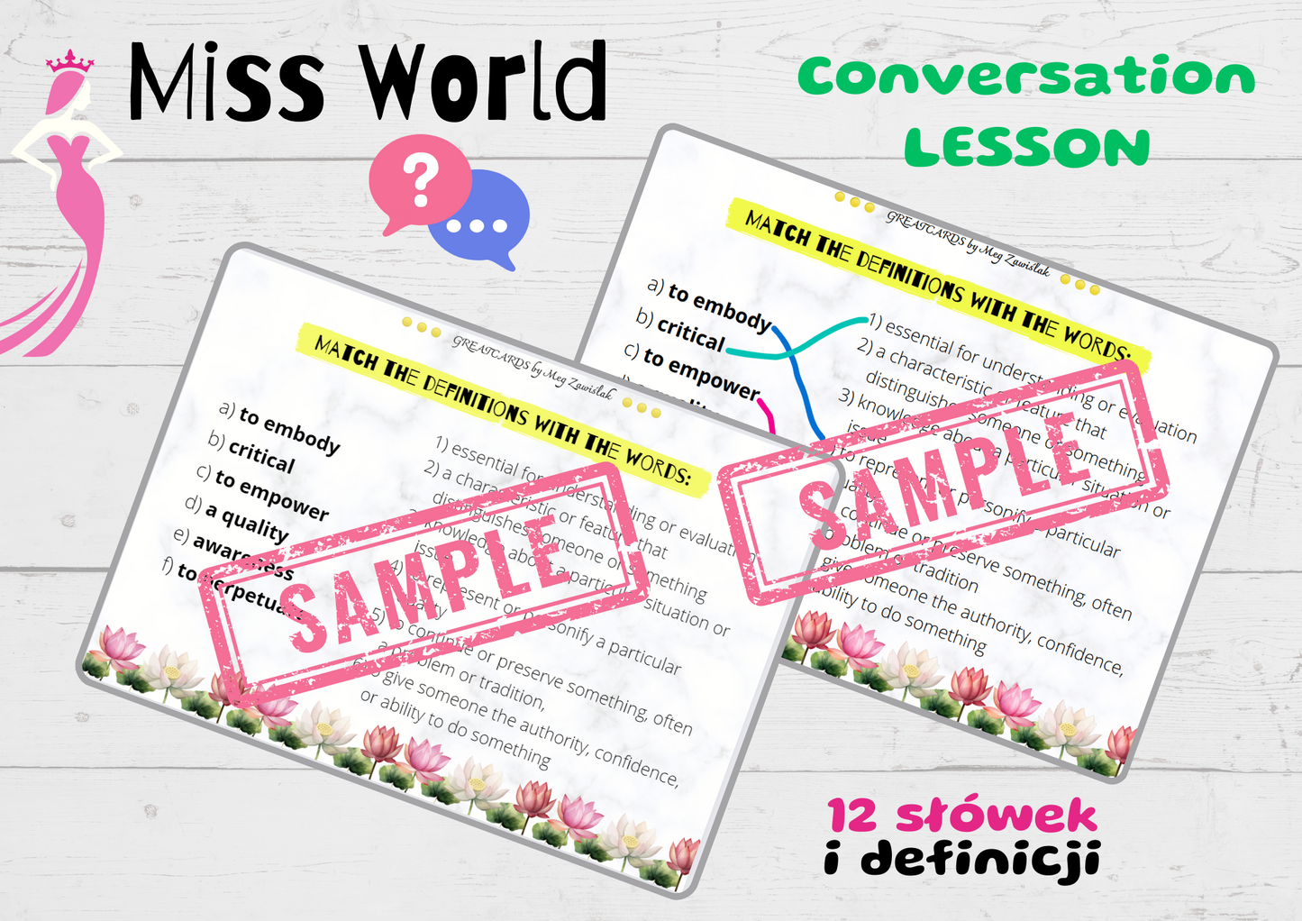 Greatcards - Miss World Conversation Lesson