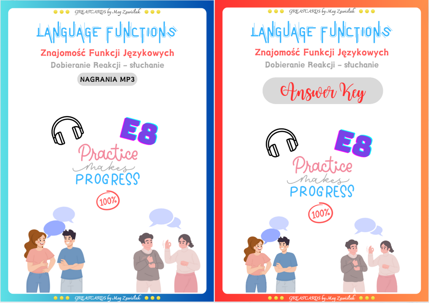 Greatcards- Language Functions - Dobieranie Reakcji - słuchanie