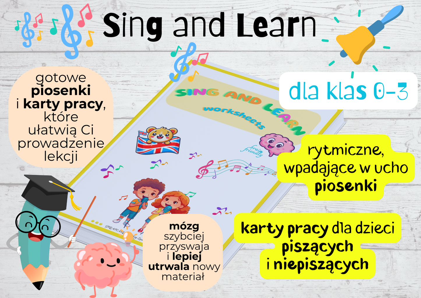 Sing and Learn - piosenki i karty pracy dla klas 0-3