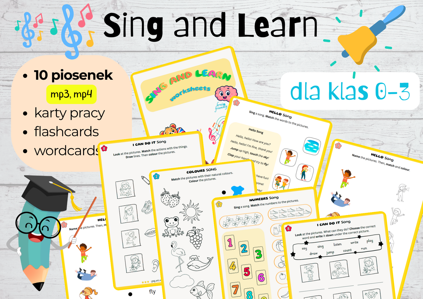 Sing and Learn - piosenki i karty pracy dla klas 0-3