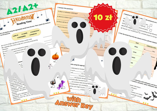 Greatcards - Halloween READING Lesson - A2/A2+ with Answer Key